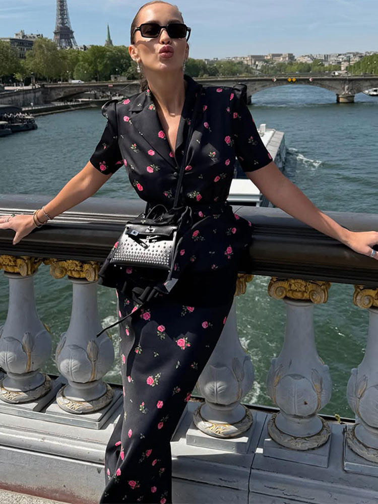 Floral Blazer Coat Skirt Sets  - огляд і ціна Midi Skirt Floral