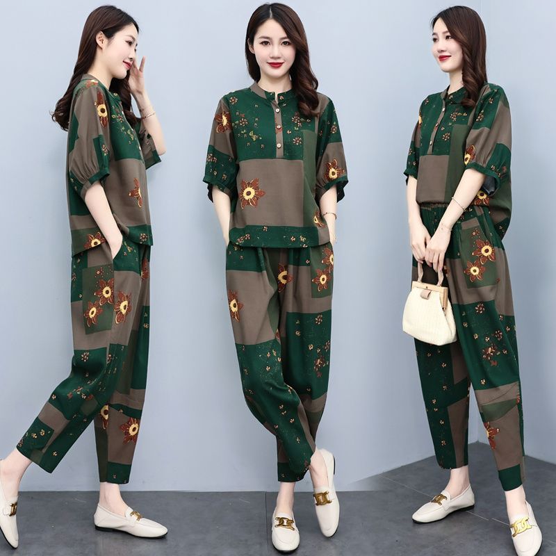Middle Aged Mother Summer Suit - огляд і ціна Linen Pant Wide