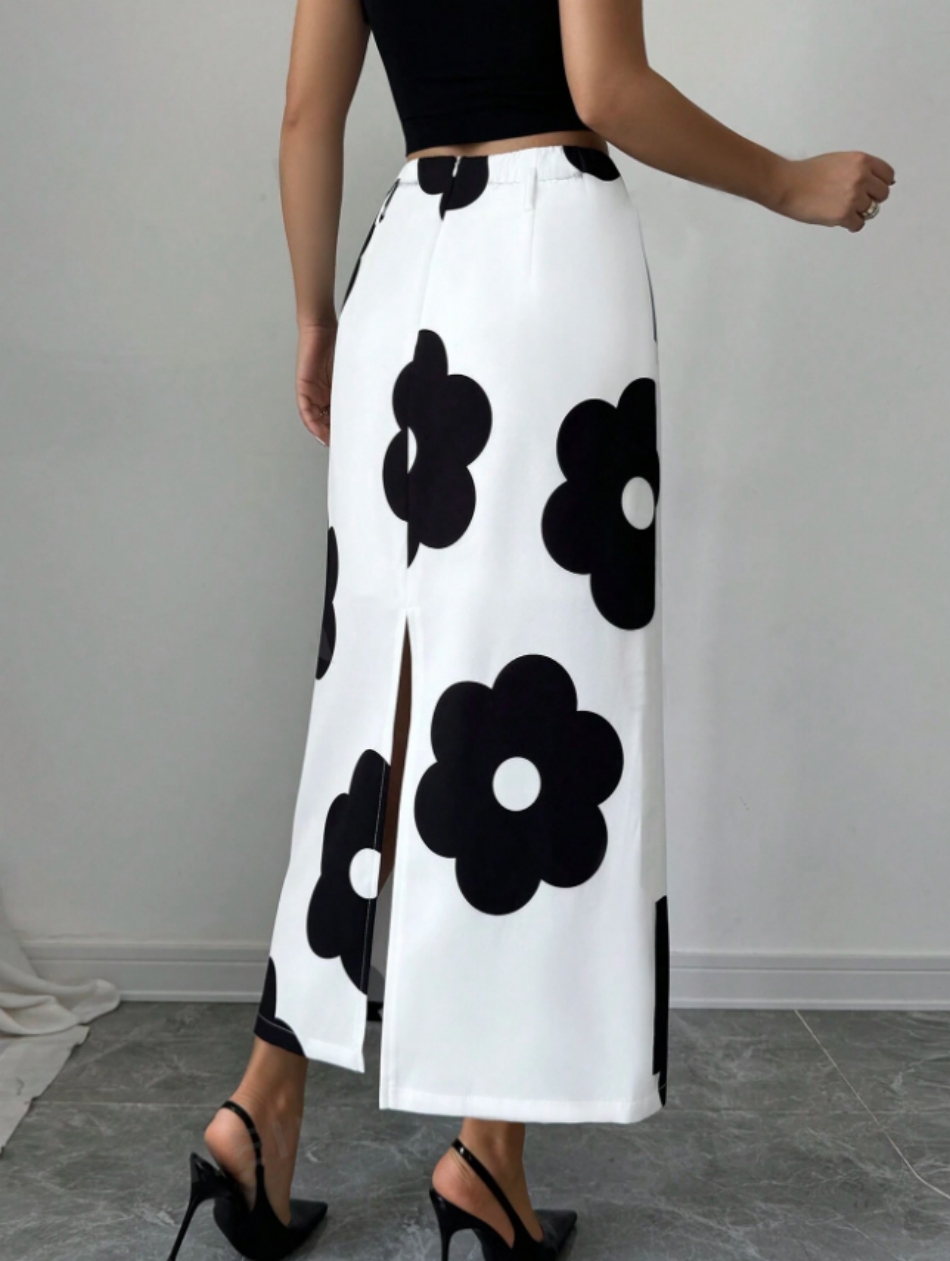 Women's Floral Print Square Ne - огляд і ціна Midi Skirt Floral