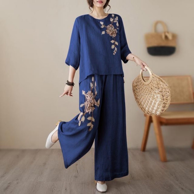 Linen Cotton Two Piece Set Wom - огляд і ціна Linen Pant Wide