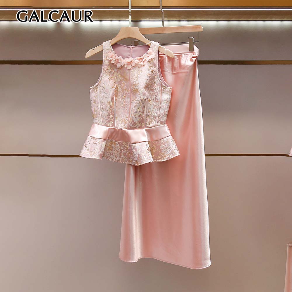 GALCAUR Solid Spliced Floral S - огляд і ціна Midi Skirt Floral
